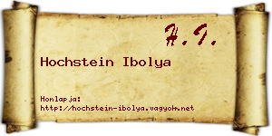 Hochstein Ibolya névjegykártya
