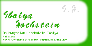 ibolya hochstein business card